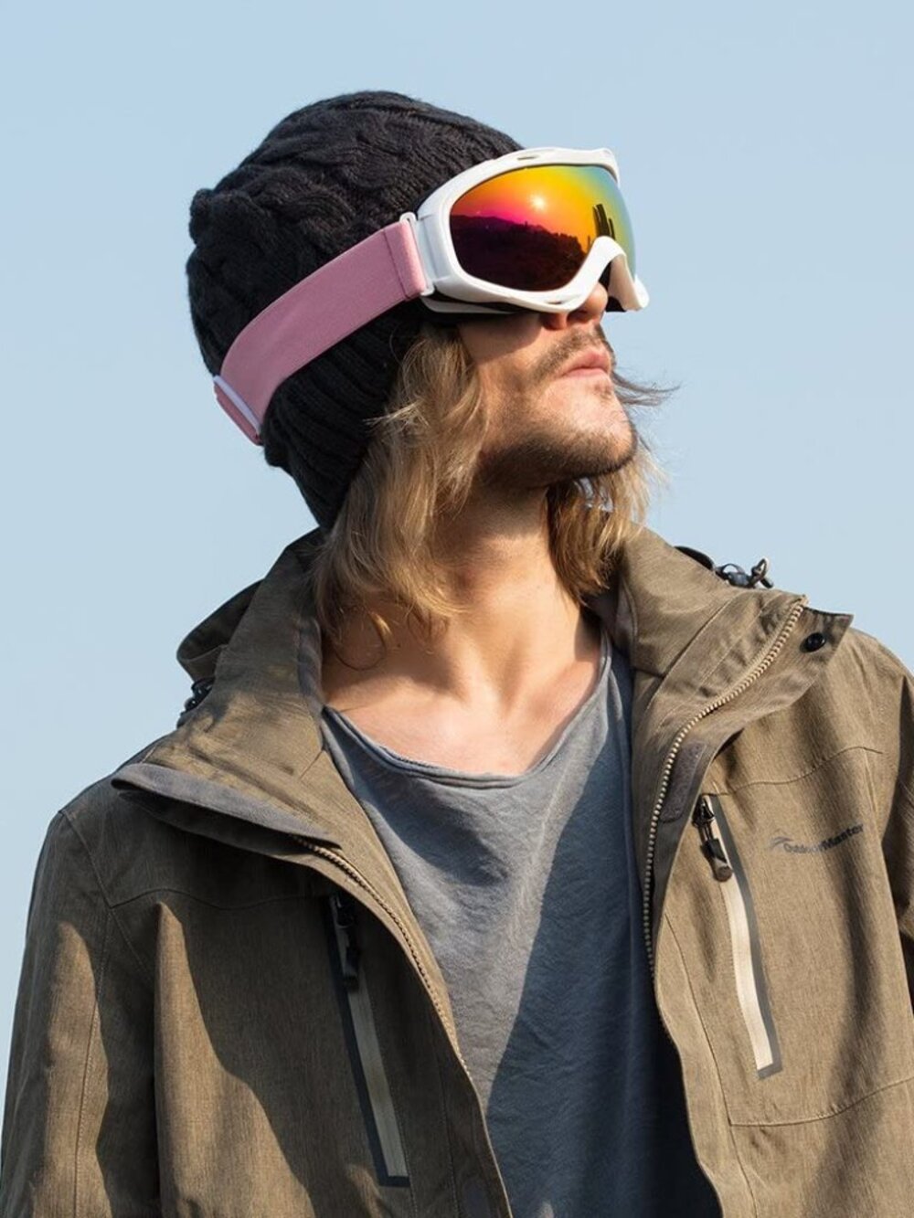 OutdoorMaster Unisex White Pink Over Glasses OTG Ski Goggles
